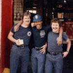 Duery with fellow firefighters Nevins right and McGrath