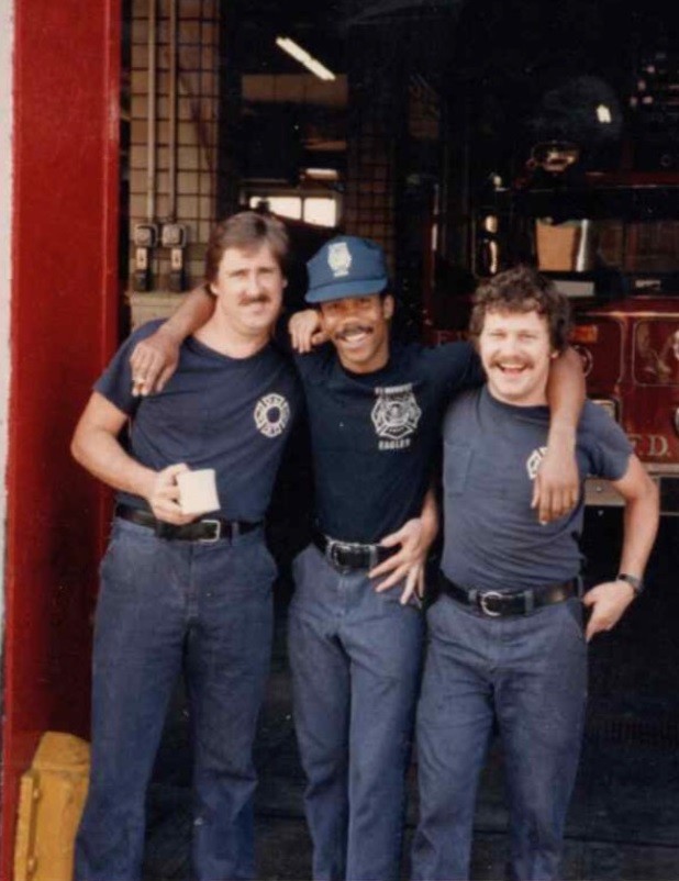 Duery with fellow firefighters Nevins right and McGrath